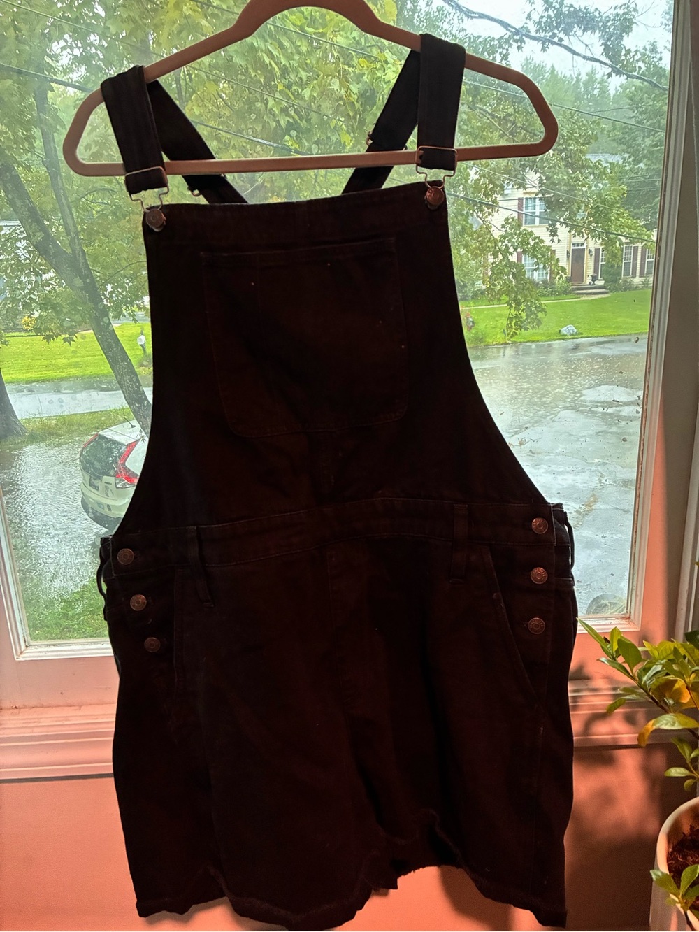 Madewell Black Overall One-Piece Romper